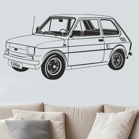 Naklejka na ścianę Fiat 126p